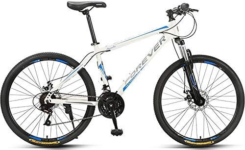 Mountainbike : Forever Mountainbike für Erwachsene, Hardtail-Fahrrad mit verstellbarem Sitz, YE880, 24 Gänge, Aluminiumlegierung / Stahlrahmen, 27, 5 Zoll (27, 5 Zoll), weiß-blaue Legierung, 27.5