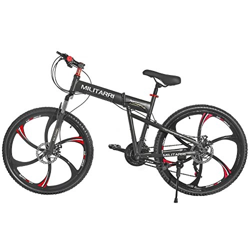 Mountainbike : Full Suspension Mountain Bicycle 21 Geschwindigkeit 26 Zoll Fahrräder für Männer Frauen Komplettes Fahrrad (schwarz)