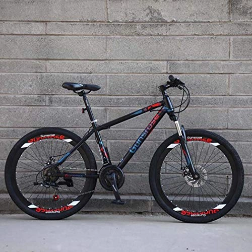 Mountainbike : G.Z Bikes Berg, Carbon Steel Mountainbikes mit Dual-Scheibenbremsen, 21-27 Geschwindigkeit Optionen, 24-26 Zoll-Rad-Bikes, Fahrräder Studenten, Schwarz und Rot, D, 26 inch 27 Speed