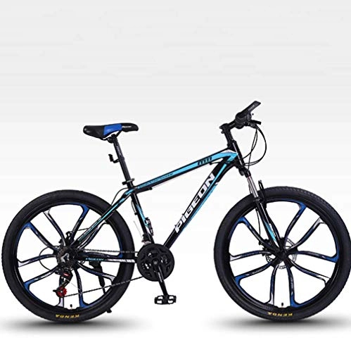 Mountainbike : G.Z Erwachsene Mountain Bikes, Aluminiumlegierung Licht Bikes, Variable Speed ​​Bikes, High Carbon Stahl 26 Zoll Rennrad, Black Blue, 24 Speed
