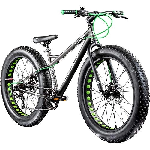 Mountainbike : Galano 26 Zoll Fatbike Fatman Mountainbike MTB Hardtail 4.0 fette Reifen Fahrrad (Grau)