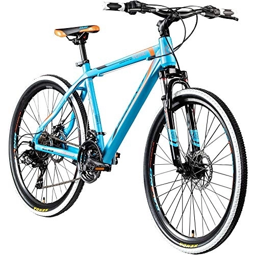 Mountainbike : Galano 26 Zoll Toxic Mountainbike Hardtail MTB Jugendmountainbike Jugendfahrrad (blau / orange, 46 cm)