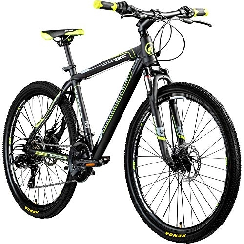 Mountainbike : Galano 26 Zoll Toxic Mountainbike Hardtail MTB Jugendmountainbike Jugendfahrrad (schwarz / grün, 46 cm)