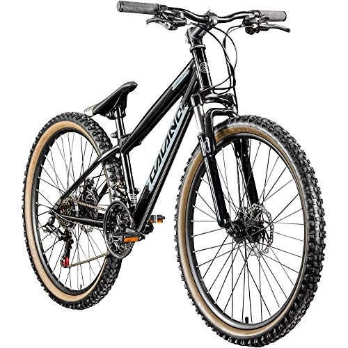 Mountainbike : Galano Dirtbike 26 Zoll MTB G600 Mountainbike Fahrrad 18 Gang Dirt Bike Rad (schwarz / Silbergrau, 33 cm)