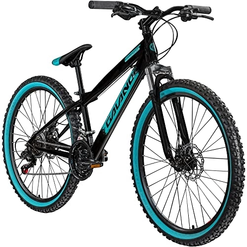 Mountainbike : Galano Dirtbike 26 Zoll MTB G600 Mountainbike Fahrrad 18 Gang Dirt Bike Rad (schwarz / türkis, 33 cm)