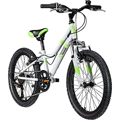 Mountainbike : Galano GA20 20 Zoll Kinderfahrrad MTB Jugendfahrrad Mountainbike Jugend Kinder Fahrrad ab 6 (grau / grün, 26 cm)