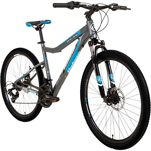 Mountainbike : Galano GX-26 26 Zoll Damen / Jungen Mountainbike Hardtail MTB (grau / blau, 44cm)