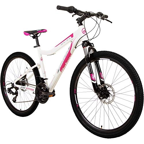 Mountainbike : Galano GX-26 26 Zoll Damen / Jungen Mountainbike Hardtail MTB (Weiss / pink, 38cm)