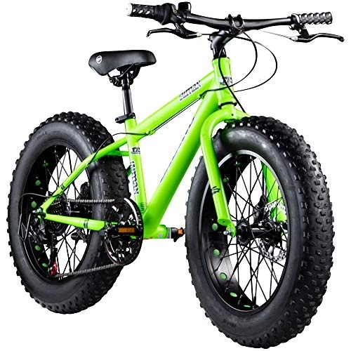 Mountainbike : Galano Kinderrad 20 Zoll Fatbike Mountainbike Fatman 4.0 Fat Bike Kinderfahrrad (neongrün, 33 cm)