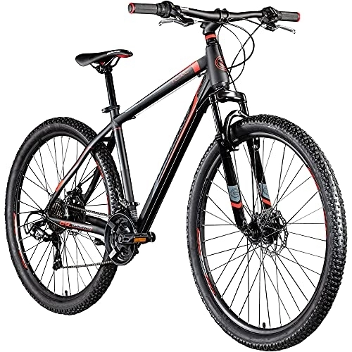Mountainbike : Galano Toxic Mountainbike 29 Zoll ab 175 cm für Damen und Herren mit 21 Gang und Scheibenbremse Fahrrad MTB Hardtail in vielen Farben, Unisex, Alu Bike (schwarz / rot)