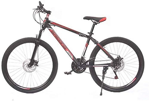 Mountainbike : Generic Cityrder Mountainbikes 21 Speed Mountainbike 24 Zoll Doppelscheibenbremse Speed TravelRennradSport Freizeit (Farbe: Schwarz Blau) -Black_Red
