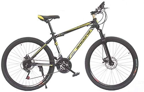 Mountainbike : Generic Mountainbikes Cityrder Mountainbike 24 Zoll 21 Geschwindigkeit Doppelscheibenbremse Geschwindigkeit Fahrrad Sport Freizeit (Farbe: Schwarz grn) -Black_Yellow