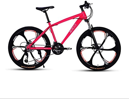 Mountainbike : GMZTT Unisex-Fahrrad. Erwachsene 24 Zoll Mountainbike, Strand Snowmobile Fahrrad, Doppelscheibenbremse Fahrrder, Alufelgen, einen Mann eine Frau General Purpose (Color : Pink, Size : 27 Speed)