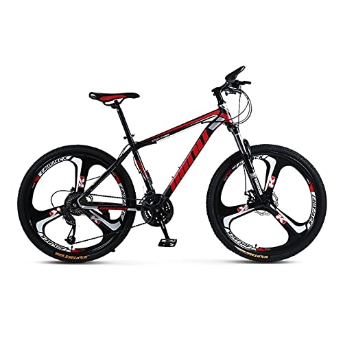 Mountainbike : GUHUIHE 26" / 24" Mountainbikes, Erwachsener Gebirgspfadrad, 21-Gang-Fahrrad, hochkarianer Stahlrahmen Dual Full Suspension Dual-Scheibenbremse (Color : Red, Size : 26inch)