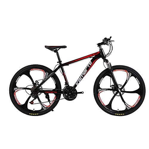 Mountainbike : Gunai Unisex-Mountainbike, 26 Zoll 21 Geschwindigkeit 6-Speichen-Rder Stahlrahmen mit Hohem Kohlenstoffgehalt Doppelte Stodmpfung und Scheibenbremse Sportfahrrad