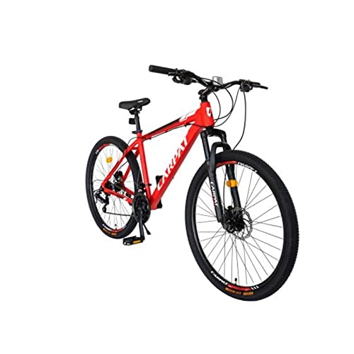Mountainbike : GYP Mountainbike für Erwachsene, 29-Zoll-Räder, 18, 5-Zoll-Aluminiumrahmen für Herren / Damen, 3-Gang-Einstellung mit Federaufhängung mit Aufprallschutz, hydraulische Scheibenbremsen (Color : Rot)