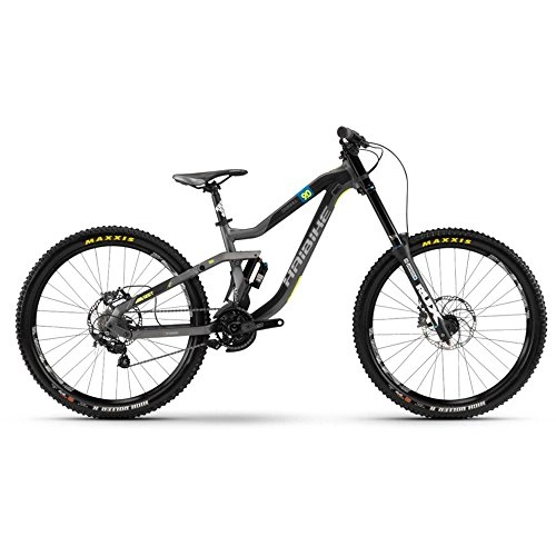 Mountainbike : Haibike Mountain Bikes SEET Dwnhll 9.0 10-G Zee 18 HB Titanium / Yellow / Black matt Medium