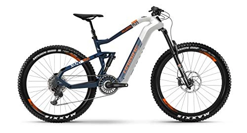 Mountainbike : HAIBIKE XDURO AllMtn 5.0 Flyon Elektro Bike (XL / 50cm, Weiß / Blau / Orange)