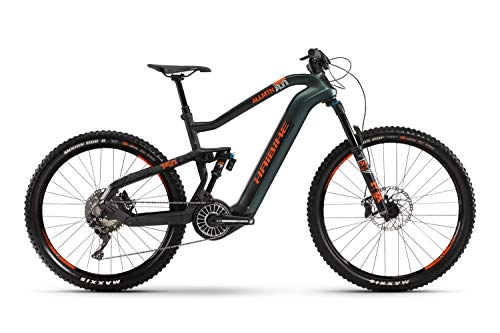 Mountainbike : HAIBIKE XDURO AllMtn 8.0 Flyon Elektro Bike 2021 (S / 41cm, Olive / Carbon / Orange Matt)