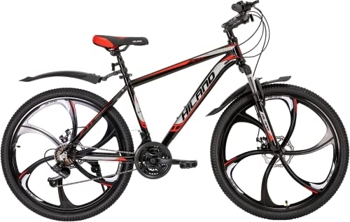 Mountainbike : Hiland Mountain Bike Bici MTB 26 Pollici per Ragazzo e Ragazza Con Freno a Disco Forcella Ammortizzata e 6 Ruote a Raggi Bike Nero e Rosso…