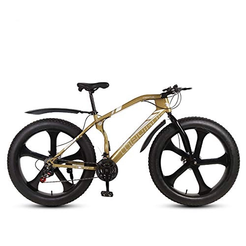 Mountainbike : HYCy 26 Zoll Fahrrad Mountainbikes Für Erwachsene, Fat Tire Mountain Trail Fahrrad, Doppelscheibenbremse Hardtail Mountainbike, Rahmen Aus Kohlenstoffhaltigem Stahl