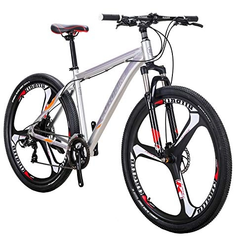 Mountainbike : HYLK Mountainbike X9 Aluminiumrahmen 29" 3-Speichen-Räder Dual Suspension Fahrrad