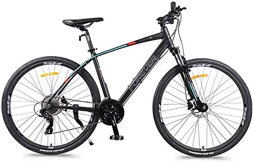 Mountainbike : IMBM 27 Speed ​​Rennrad, hydraulische Scheibenbremse, Schnellspanner, Leichtes Aluminium-Straßen-Fahrrad, Männer Frauen Stadt-Pendler-Fahrrad (Color : Black)
