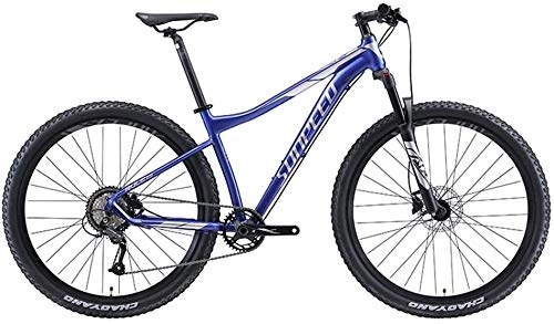 Mountainbike : IMBM 9-Speed ​​Mountain Bikes, Alurahmen Männer Fahrrad mit Federung vorne, Unisex Hardtail Mountainbike, All Terrain Mountain Bike (Color : Blue, Size : 27.5Inch)