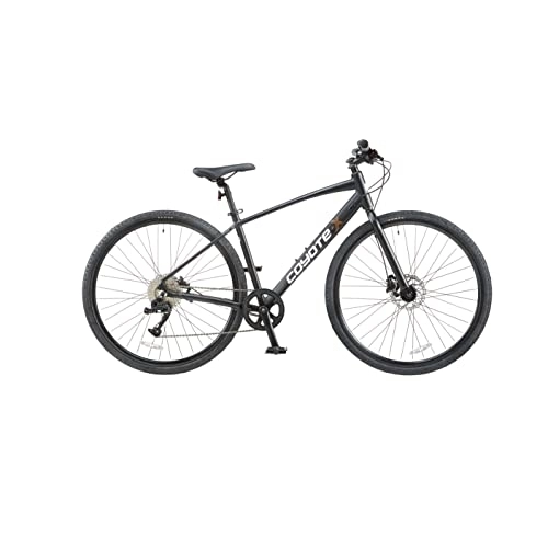 Mountainbike : Insync Bikes Herren Coyote Hydra Urban Hybrid-Fahrrad mit 700c Rädern, 15 Zoll Alu-Rahmen, X Gear 9-Gang-Schaltung mit X Schalthebel, Radius hydraulische Scheibenbremsen, schwarz grau, 15 Inch Frame