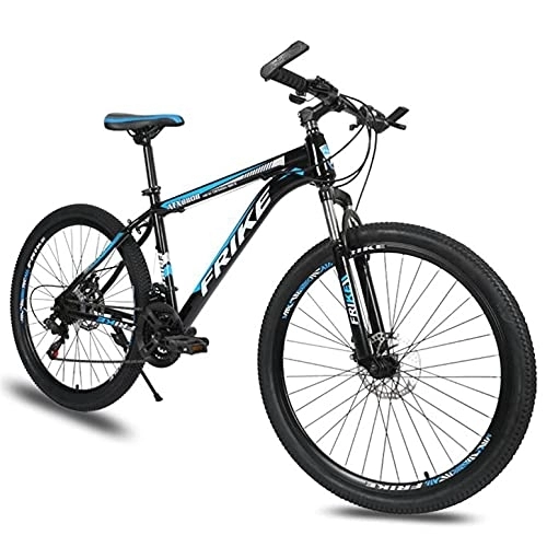 Mountainbike : JAMCHE 26-Zoll-Rad Herren-Mountainbike, Rahmen aus Aluminiumlegierung, 21 / 24 / 27 Gänge, mit Doppelscheibenbremse für Männer, Frauen, Erwachsene und Jugendliche / Blau / 27 Gänge
