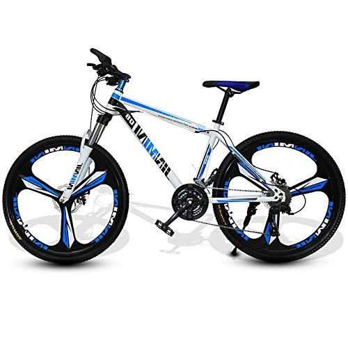 Mountainbike : JDLAX Mountainbikes 21 Geschwindigkeit 3 sprach Fahrradverstellbarer Sitz Mountainbike Doppelscheibenbremse Rahmen aus kohlenstoffhaltigem Stahl, Blau, 24in