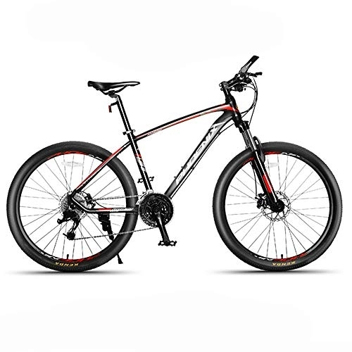Mountainbike : JHKGY 26 Zoll Wheels Mountainbike, Doppelscheibenbremse Rahmen Aus Aluminiumlegierung Mountainbike, 27-Gang-MTB-Fahrrad, Federgabel Mountainbike, Rot