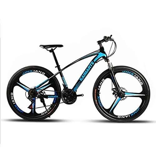 Mountainbike : JLFSDB Mountainbike Fahrrad 24 Zoll Mountainbikes Carbon Steel Front Suspension Bike Ravine Doppelscheibenbremse 21 24 27 Geschwindigkeiten, mit Oneness Rad (Color : Blue, Size : 27 Speed)
