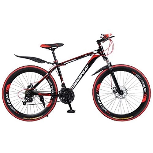 Mountainbike : JLFSDB Mountainbike Fahrrad 26" Mountainbikes Leichte 21 24 27 Geschwindigkeiten Ravine Bike mit Doppelscheibenbremse Aluminium Rahmen (Color : Black, Size : 24 Speed)