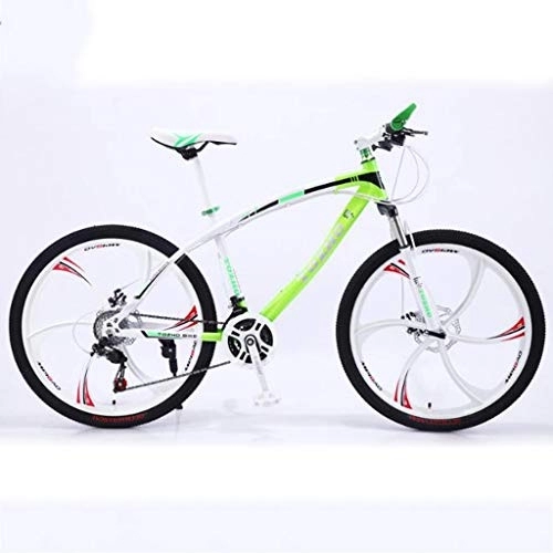 Mountainbike : JLFSDB Mountainbike Fahrrad 26" Ravine Bike MTB Carbon Steel Dämpfende Bergfahrräder Doppelscheibenbremse Vorderachsfederung 21 24 27 Geschwindigkeiten (Color : Green, Size : 27 Speed)