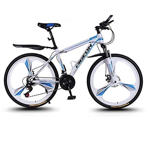 Mountainbike : JLFSDB Mountainbike Fahrrad 26 Zoll Gebirgsfahrrad-Hardtail Carbon-Stahlrahmen Ravine Bike Doppelscheibenbremse und Vorderradaufhängung, Mag Räder, 24-Gang (Color : White)