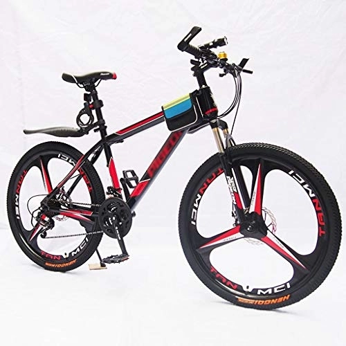 Mountainbike : JLFSDB Mountainbike Fahrrad Bergfahrräder 26" der Frauen Männer Doppelscheibenbremse Ravine Bike Vorderradaufhängung 21 Geschwindigkeiten Stahl-Rahmen Oneness Rad (Color : Red)