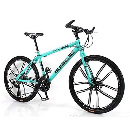 Mountainbike : JLFSDB Mountainbike Fahrrad Bergfahrräder 26" MTB Doppelscheibenbremse Vorderachsfederung Ravine Bike 21 24 27 Geschwindigkeiten Carbon-Stahlrahmen (Color : Green, Size : 21 Speed)