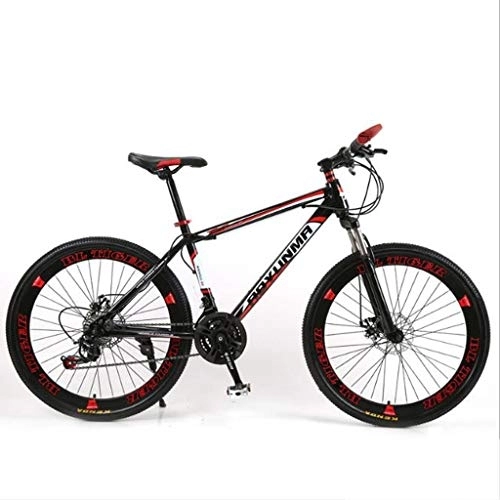 Mountainbike : JLFSDB Mountainbike Fahrrad MTB-Bergfahrräder 26" Dämpfende Ravine Bike Doppelscheibenbremse Vorderachsfederung 21 / 24 / 27 Geschwindigkeiten Stahl-Rahmen (Color : Red, Size : 27 Speed)
