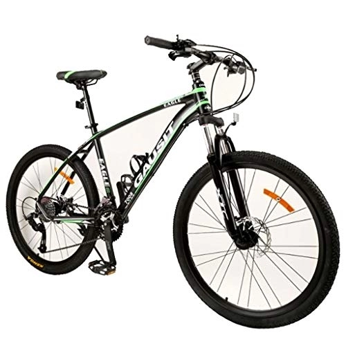 Mountainbike : JLRTY Mountainbike 26" Männer / Frauen Mountainbikes 24 / 27 / 30 Geschwindigkeiten Leichte Carbon-Stahlrahmen-Scheibenbremse Vorderachsfederung (Color : Green, Size : 27speed)