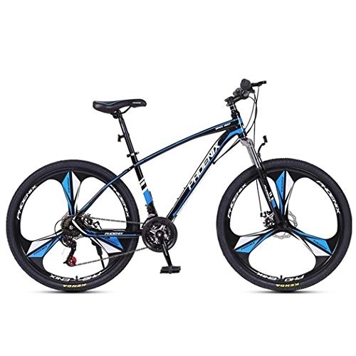 Mountainbike : JLRTY Mountainbike Mountainbike, 26 / 27-Zoll-Männer / Frauen Fahrräder, Carbon-Stahlrahmen, Scheibenbremse Vorderradfederung, 24-Gang-Speichen Felgen (Color : Blue)