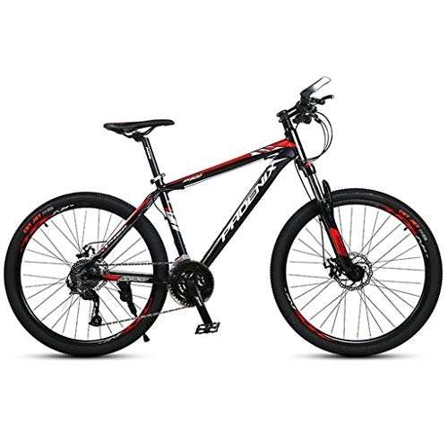 Mountainbike : JLRTY Mountainbike Mountainbike, 26 Zoll Geländefahrräder 27 Geschwindigkeiten MTB Leichtes Aluminium Rahmen Scheibenbremse Vorderachsfederung (Color : Red)
