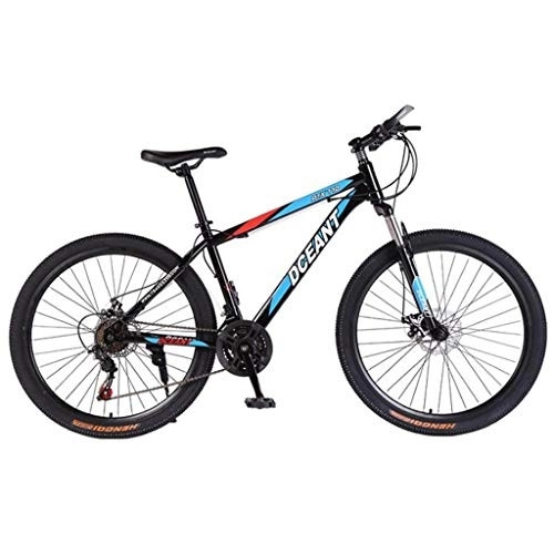 Mountainbike : JLRTY Mountainbike Mountainbike, 26 Zoll MTB Fahrräder 21 / 24 / 27 Geschwindigkeiten Leichte Carbon-Stahlrahmen-Scheibenbremse Vorderachsfederung (Color : Blue, Size : 27speed)