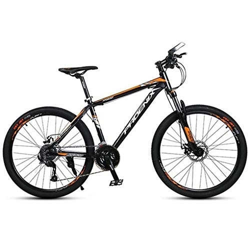Mountainbike : JLRTY Mountainbike Mountainbike, 26 Zoll MTB Fahrräder 27 Geschwindigkeiten Leichtes Aluminium Rahmen Scheibenbremse Vorderachsfederung (Color : Orange)
