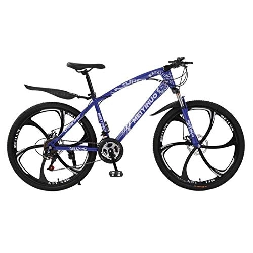 Mountainbike : JLRTY Mountainbike Mountainbike, Damen / Herren-Gebirgsfahrrad, Doppelscheibenbremse und Federgabel, 26inch Räder (Color : Blue, Size : 24-Speed)