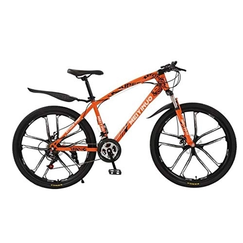 Mountainbike : JLRTY Mountainbike Mountainbike, Damen / Herren Hardtail Gebirgsfahrrad, Doppelscheibenbremse Und Vorderradaufhängung, 26inch Räder (Color : Orange, Size : 21-Speed)