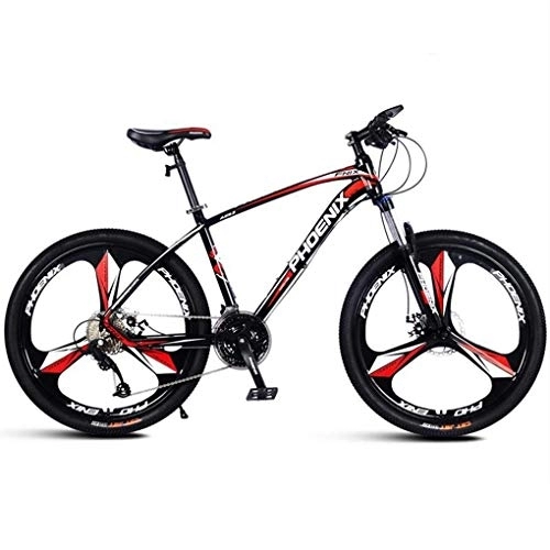Mountainbike : JLRTY Mountainbike Mountainbikes, 26" Männer / Frauen MTB Fahrräder, Leichtes Aluminium Rahmen, Doppelscheibenbremse Vorderradfederung, 27 Geschwindigkeit (Color : Red)