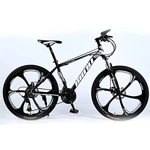 Mountainbike : JYCCH 26-Zoll-Mountainbike für Erwachsene, Aluminiumlegierung, Fahrrad mit 17-Zoll-Rahmen, Doppelscheibenbremse, Federgabel, Radfahren, Stadtfahrrad, 10 Speichen, rot, 27 Sp (schwarz, 24