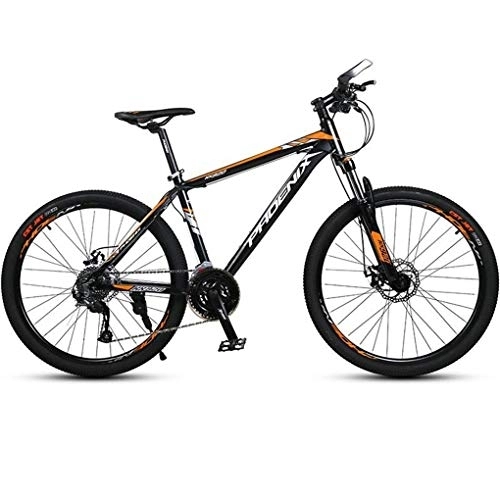 Mountainbike : Kays Mountainbike Mountainbike, 26" Leichtgewicht Aluminium Rahmen Fahrrad, Doppelscheibenbremse Und Verriegelt Vorderradaufhängung, 27 Geschwindigkeit (Color : Orange)