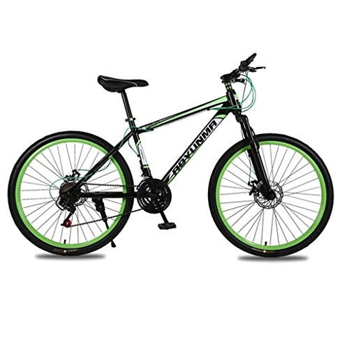 Mountainbike : Kays Mountainbike Mountainbike, 26" Mountainbikes Carbon-Stahlrahmen, Doppelscheibenbremse Und Vorderradgabel, 21 Geschwindigkeit (Color : Green)